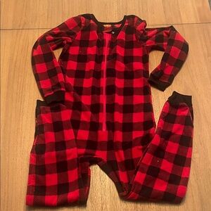 Red and Black Plaid Onesie